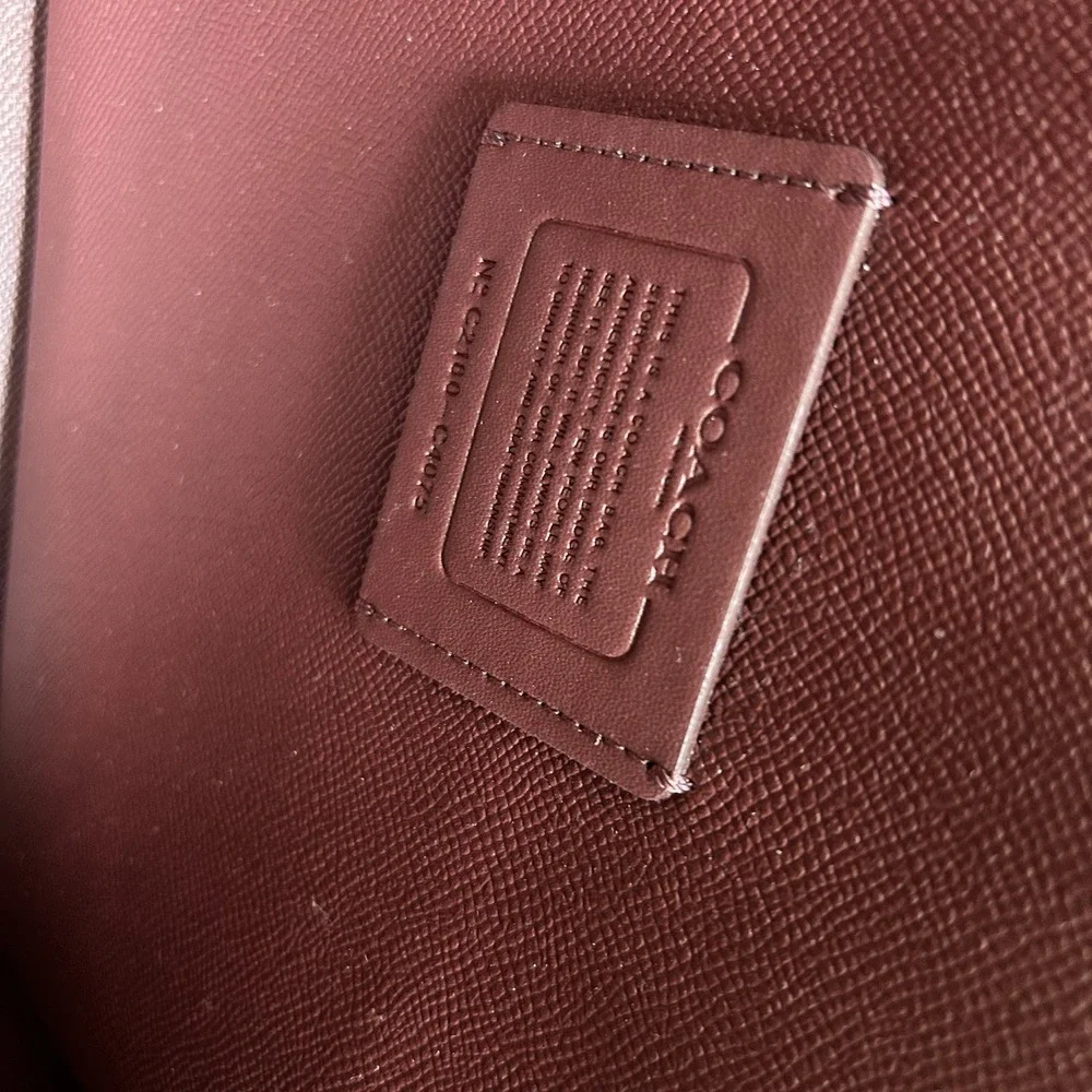 Coach Tatum Carryall 28 Signature Canvas Pink Leather Satchel Bag C4075 - Picture 7 of 12